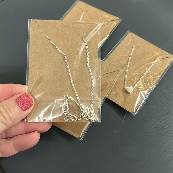 💕5/$15 12 Silver VALENTINES ❤️ heart Necklaces, NEW - Picture 6 of 6